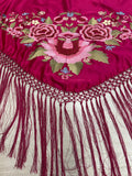 Pico seda fleco a mano -buganvilla- 1,45x 55 |Modelo 12