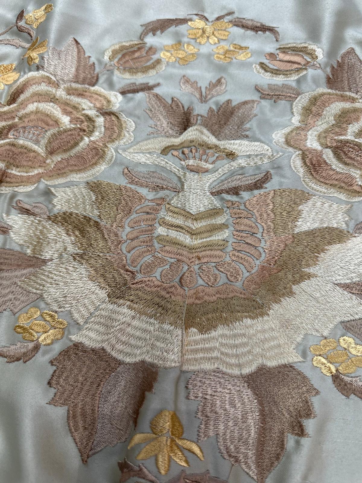 Pico seda fleco a mano -Beige- 1,45x 55 |Modelo 14