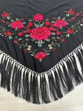 Pico crepé fleco a mano-negro-1,45x 50 |Modelo 20