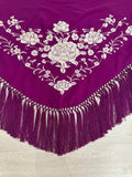 Pico crepé fleco a mano-morado-1,45x 50 |Modelo 21
