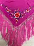 Pico seda bordado a mano-Fucsia-1,28x 64 |Modelo 44