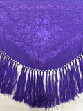 Pico crepé fleco a mano-morado-1,50x 50 |Modelo 71