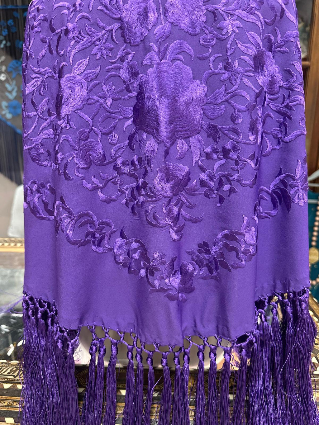 Pico crepé fleco a mano-morado-1,50x 50 |Modelo 71