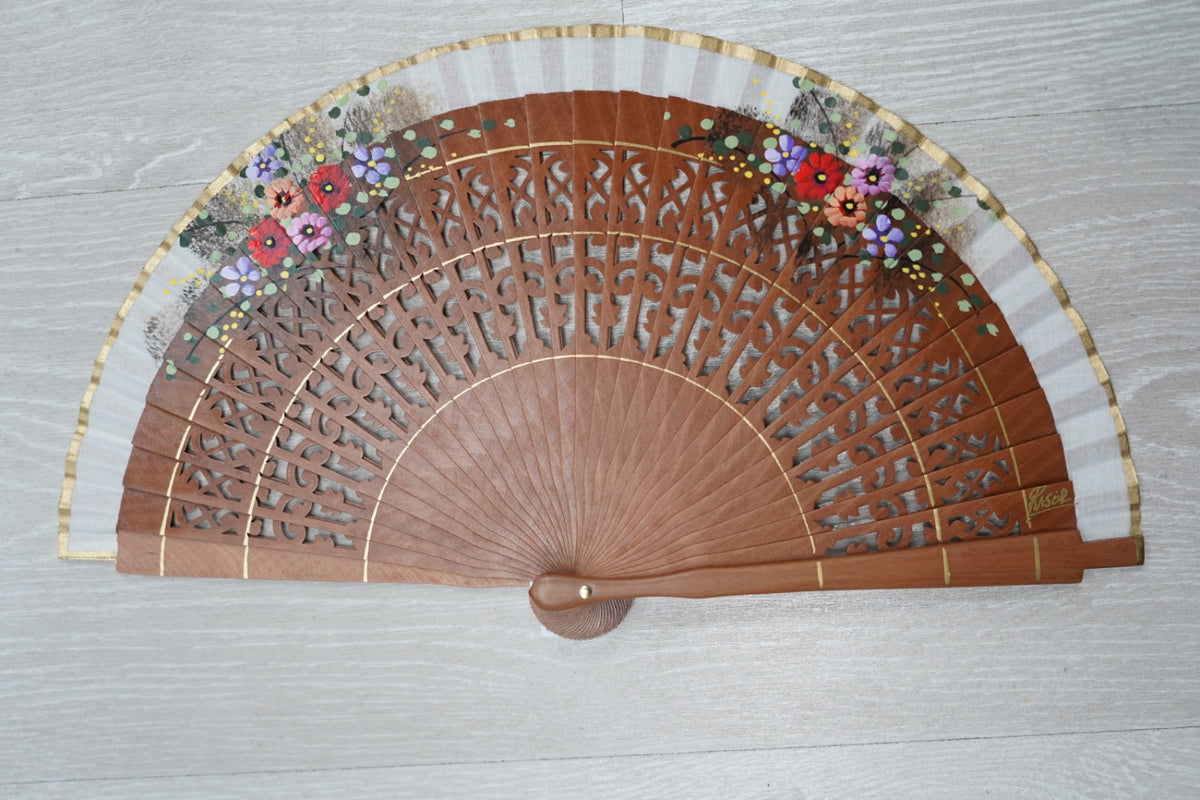 Abanico flores |19cm| Modelo 23