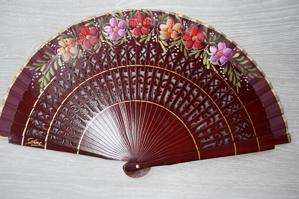 Abanico flores|19 cm| Modelo 24