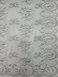 Mantilla española de encaje mediana-Plata – 1 x 2,20 m | Modelo 13